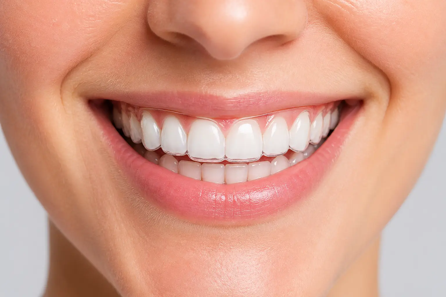Sonrisa con dientes blancos alineados tras tratamiento de ortodoncia con la Dra. Amalfi Mármol en Bormujos